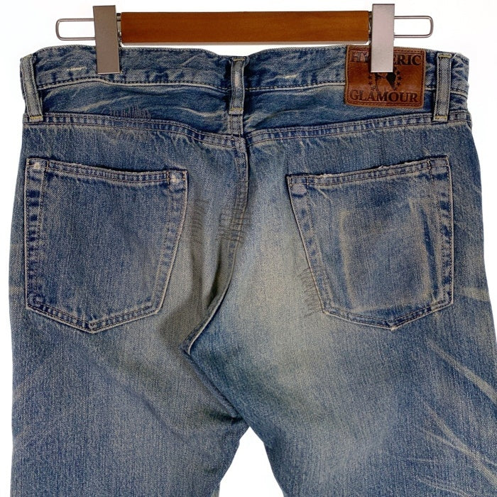 HYSTERIC GLAMOUR ヒステリックグラマー USED加工 スタッズ スキニー デニムパンツ ライトブルー 0204AP06 Size 32 福生店