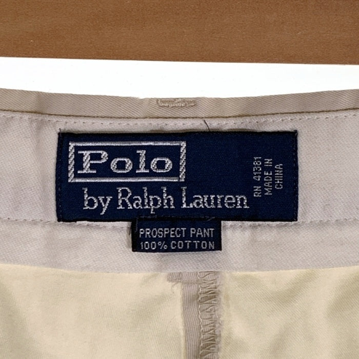 Polo by Ralph Lauren ポロラルフローレン PROSPECT PANT コットントラウザーパンツ ノータック アイボリー Size 40×30 福生店