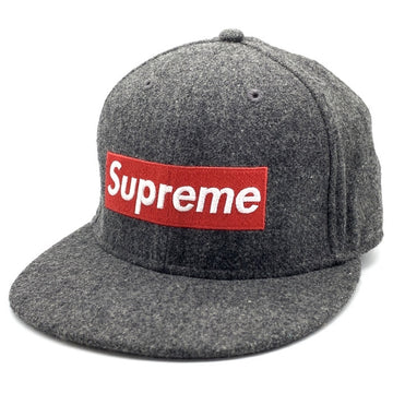 SUPREME シュプリーム 10AW Woolrich Box Logo New Era Cap ウールリッチ ボックスロゴ ニューエラキャップ チャコールグレー Size 7 1/2 (59.6cm) 福生店