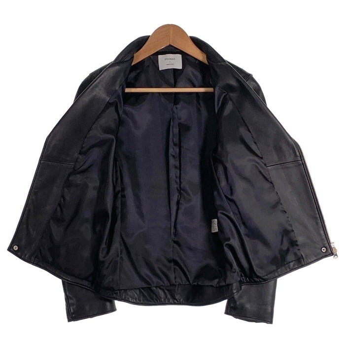 STUDIOUS ステュディオス ラムレザー ダブルライダースジャケット ブラック 107352002 Size 1 福生店