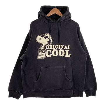 90's JOE COOL スヌーピープリント プルオーバースウェットパーカー ブラック Size 2XL 福生店