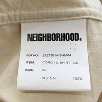 NEIGHBORHOOD ネイバーフッド 21AW CORD/C-SHIRT LS コーデュロイ ロングスリーブシャツ ベージュ クリーム 212TSNH-SHM04 Size XL 福生店