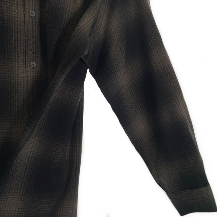 CALTOP キャルトップ アクリル 長袖 オンブレ チェック シャツ チャコール ブラック USA製 Size L 福生店