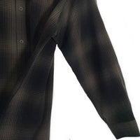 CALTOP キャルトップ アクリル 長袖 オンブレ チェック シャツ チャコール ブラック USA製 Size L 福生店