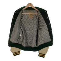80's~ Golden Bear ゴールデンベアー 袖革 ウール アワードジャケット スタジャン グリーン USA製 Size M 福生店