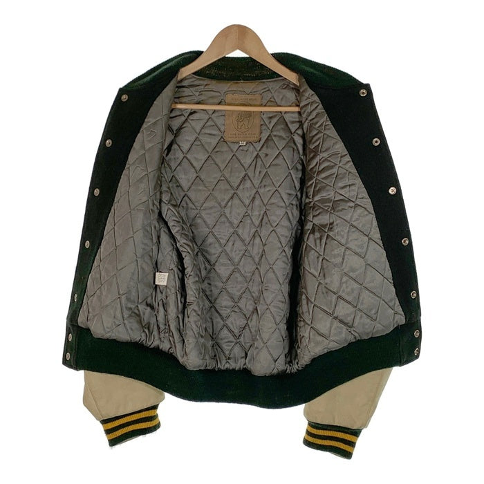 80's~ Golden Bear ゴールデンベアー 袖革 ウール アワードジャケット スタジャン グリーン USA製 Size M 福生店