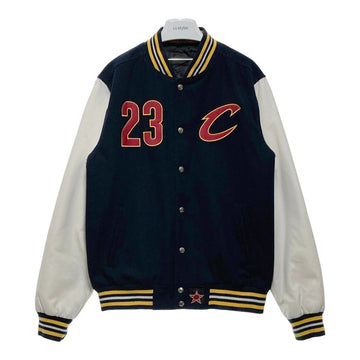 UNK NBA エヌビーエー キャバリアーズ 23 JAMES スタジャン ネイビーｘホワイト sizeL 瑞穂店