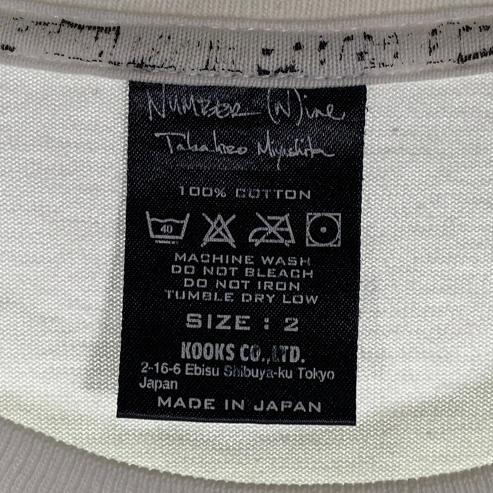 NUMBER (N)INE ナンバーナイン Takahiro Miyashita タカヒロミヤシタ 08SS NIRVANA ニルヴァーナ KURT COBAIN カートコバーン birds期 半袖 Tシャツ ホワイト Size 2 福生店