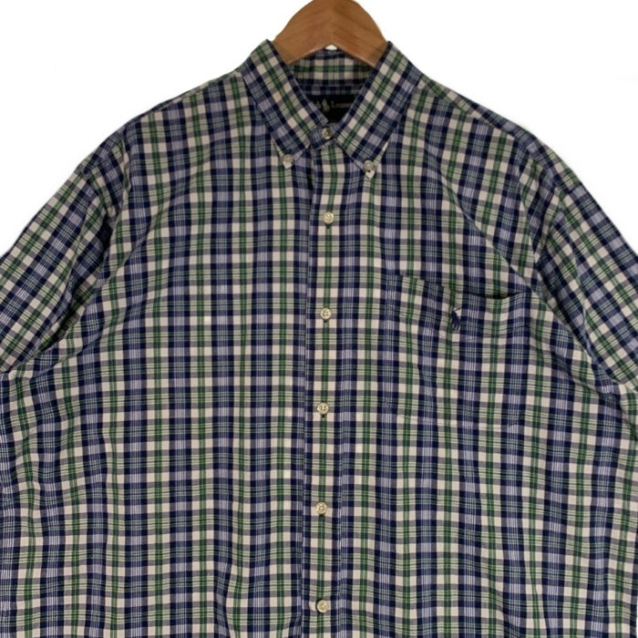 Ralph Lauren ラルフローレン BLAIRE ボタンダウン 半袖チェックシャツ ブルー Size M 福生店