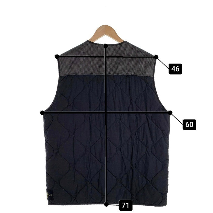 STONE ISLAND ストーンアイランド MODIFIED PANAMA ナイロンミックス ジップアップベスト 中綿 プリマロフト ブラック 7515G0840 size L 福生店