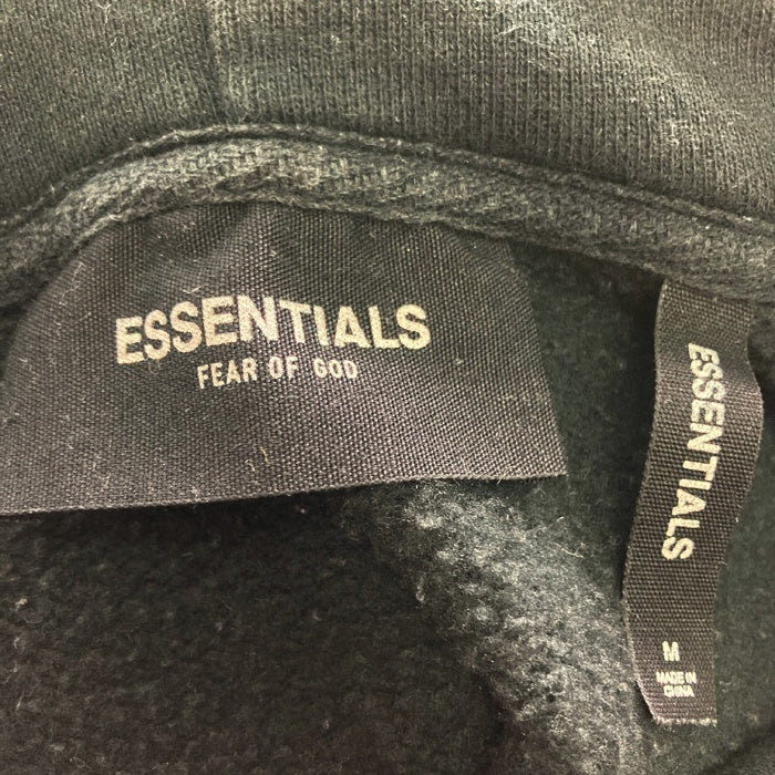ESSENTIALS エッセンシャルズ バックプリント パーカー ブラック sizeM※使用感あり 瑞穂店