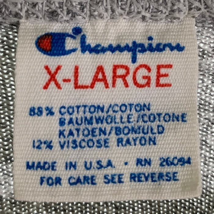 80's Champion チャンピオン BEER NUTS プリント Tシャツ グレー 霜降り USA製 トリコプリント Size XL 福生店