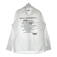 S'YTE サイト Yohji Yamamoto Planning Dept ヨウジヤマモト プランニングデプト メッセージプリント オープンカラーシャツ ホワイト size3 瑞穂店