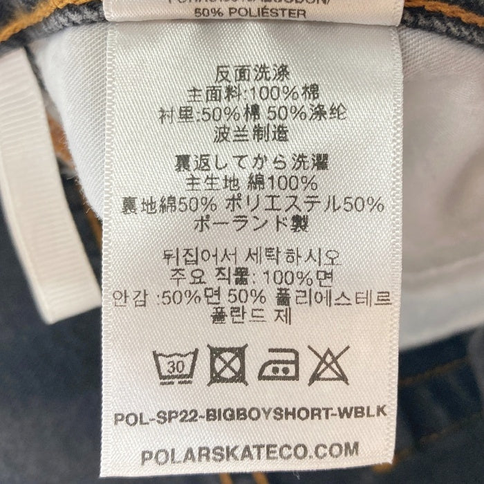 POLAR SKATE CO. ポーラースケート BIG BOY ビッグボーイ デニムハーフパンツ ブラック sizeM 瑞穂店