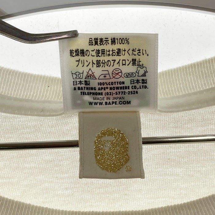 A BATHING APE アベイシングエイプ サルプリント アーチロゴ Tシャツ ホワイト sizeXL 瑞穂店