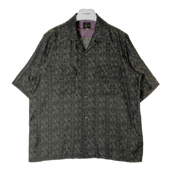Needles ニードルズ S/S Classic Shirt CU/C Geometric Jq. ショートスリーブ クラシックシャツ オープンカラー 総柄 ジャカード グレー MR122 Size M 瑞穂店