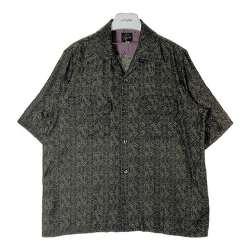 Needles ニードルズ S/S Classic Shirt CU/C Geometric Jq. ショートスリーブ クラシックシャツ オープンカラー 総柄 ジャカード グレー MR122 Size M 瑞穂店