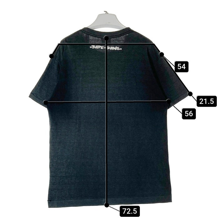 A BATHING APE アベイシングエイプ KAWS カウズ 初期 BIG HEAD Tシャツ ブラック sizeL 瑞穂店