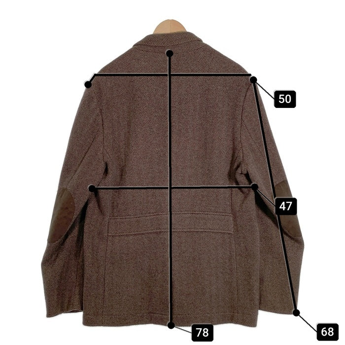 Brooks Brothers ブルックスブラザーズ コットンフランネル ヘリンボーン 2Bテーラードジャケット ブラウン エルボーパッチ Size L 福生店