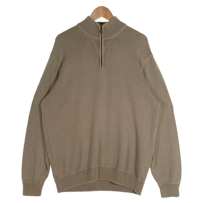 Eddie Bauer エディーバウアー コットン ハーフジップ セーター ベージュ カーキ Size L 福生店