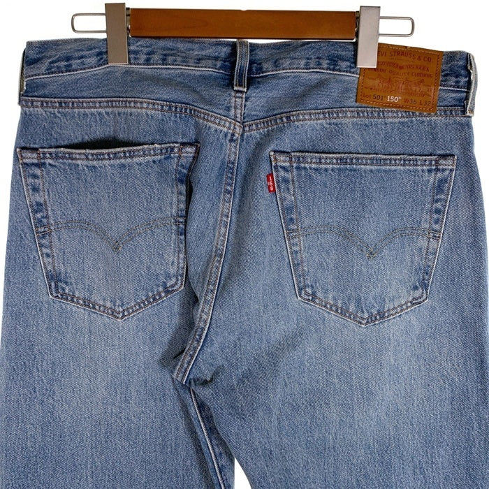 Levi's リーバイス 501 ストレートデニムパンツ 150周年モデル ダメージ加工 ライトブルー 00501-3385 Size W36 L32 福生店