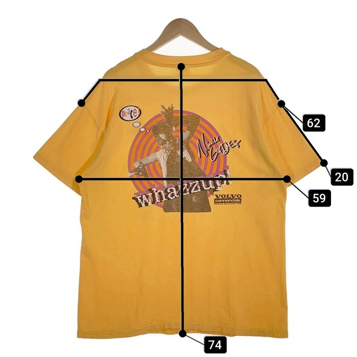 Volvo Cannondale ボルボ キャノンデール Mountain Bike Raching Team プリントTシャツ イエロー USA製 Size G (40-42) XL相当 福生店
