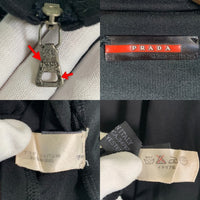 PRADA SPORT プラダスポーツ ハーフジップ プルオーバートップ 長袖 ブラック ポリエステル ラバーパッチ Size L 福生店