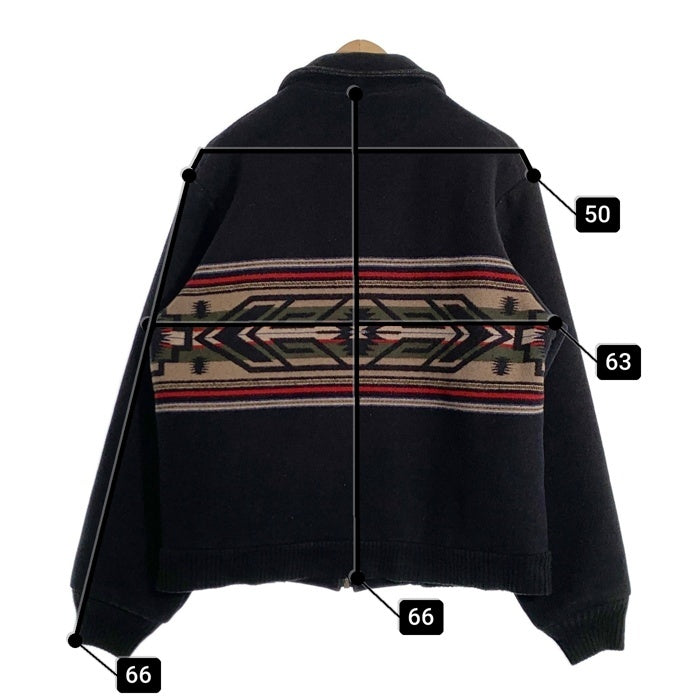 PENDLETON ペンドルトン ウール ジップアップ リブジャケット ブラック USA製 Size XL 福生店