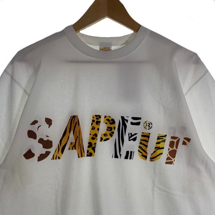 SAPEur サプール アニマルロゴプリント Tシャツ ホワイト A0021-091 Size M 福生店