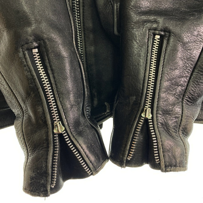 FIRST Genuine Leather ファーストジェニュインレザー ダブルライダースジャケット ブラック size38 瑞穂店