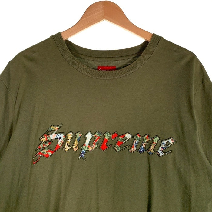 SUPREME シュプリーム 21SS Floral Applique S/S Top フローラルアップリケ ショートスリーブトップ Tシャツ オリーブ Size XL 福生店