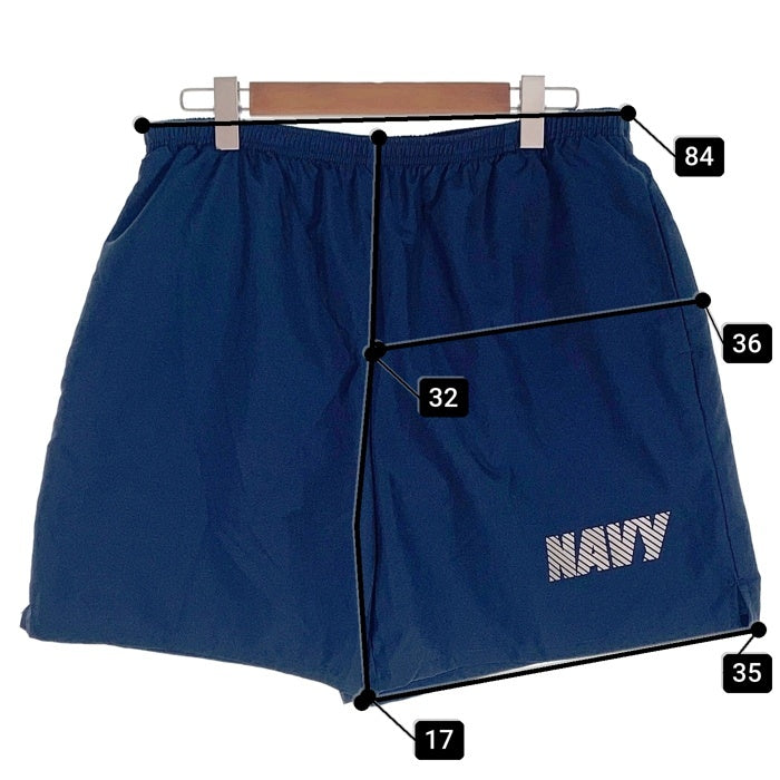 U.S.Navy new balance ニューバランス トレーニングショーツ ショートパンツ ネイビー リフレクタープリント USA製 Size XL 福生店