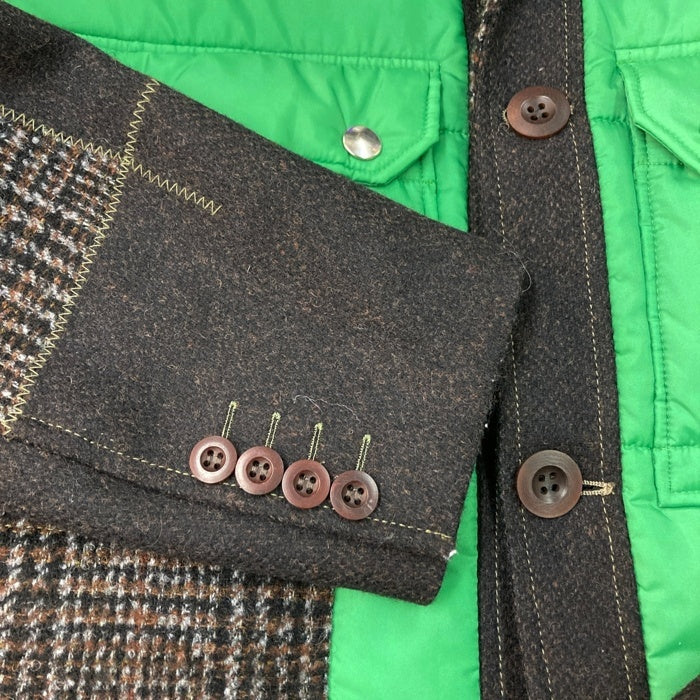 JUNYA WATANABE COMME des GARCONS MAN ジュンヤワタナベ コムデギャルソンマン ナイロン切替 ウール モヘア 2B テーラードジャケット ブラウン グリーン WF-J008 AD2020 Size S 瑞穂店