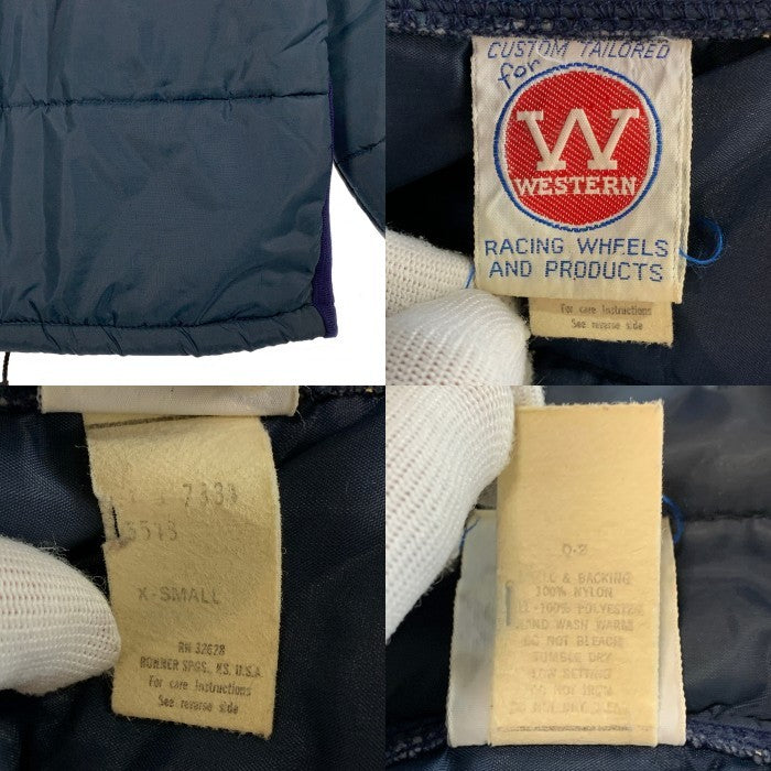 70-80's WESTERN WHEEL ウエスタンホイール 中綿 レーシングジャケット ネイビー アルミYKK Size XS 福生店