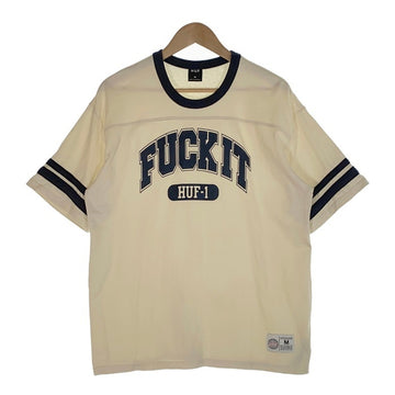 HUF ハフ FUCK IT FOOTBALL SHIRT フットボールシャツ Tシャツ コットン アイボリー KN00498 Size M 福生店