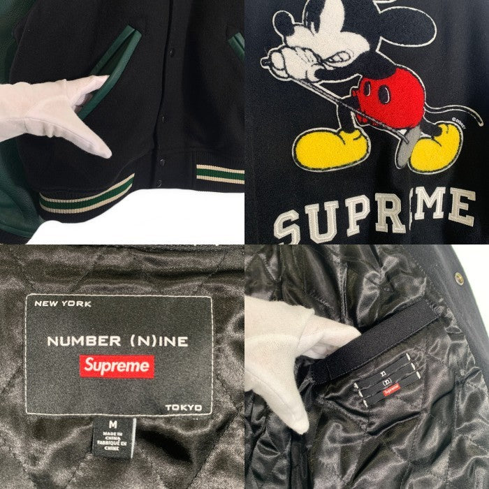 SUPREME シュプリーム NUMBER (N)INE ナンバーナイン 25AW Mickey Mouse Varsity Jacket ミッキーマウス バーシティジャケット ブラック グリーン Size M 福生店