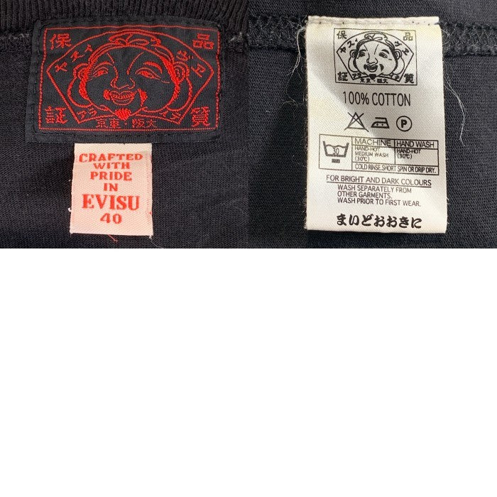 EVISU エヴィス GENES プリント Tシャツ ブラック Size 40 福生店