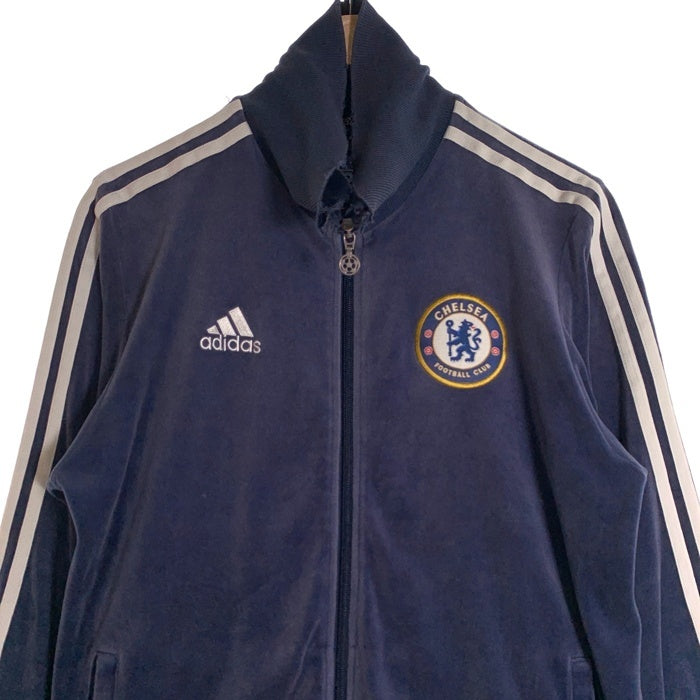 adidas アディダス CHELSEA FC チェルシー FC ベロア トラックジャケット 刺繡ロゴ ネイビー E91593 Size L 福生店
