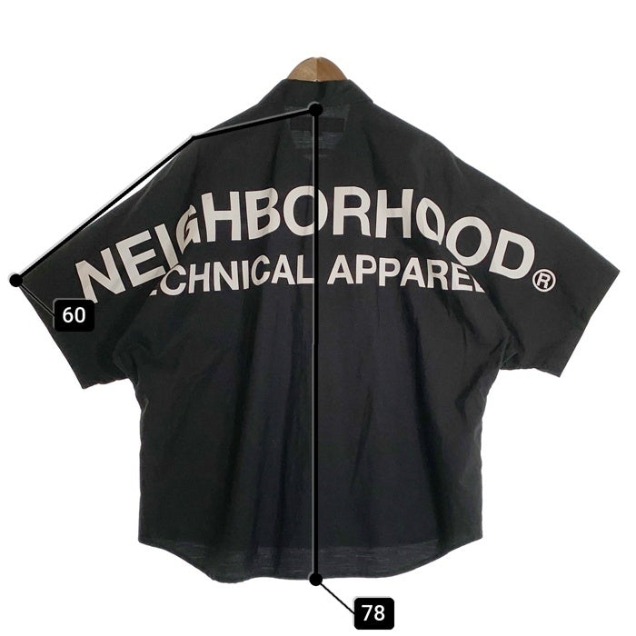 NEIGHBORHOOD ネイバーフッド 24SS DOLMANSLEEVE SHIRT SS ドルマンスリーブシャツ 半袖 バックロゴプリント ブラック 241AQNH-SHM05 Size L 福生店