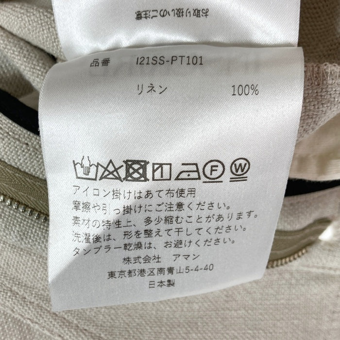 INSCRIRE アンスクリア MB211-1010 リネン バイカー パンツ アイボリー size36 瑞穂店