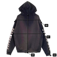 ASKYURSELF アスクユアセルフ 袖プリント プルオーバー フーディー パーカー ブラック Size S 福生店