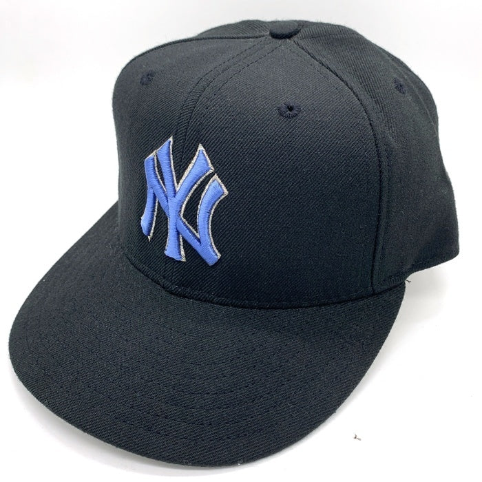 90's New Era ニューエラ 59FIFTY MLB ニューヨーク・ヤンキース ウールベースボールキャップ ブラック ライトブルー USA製 Size 7 1/8 (56.8cm) 福生店