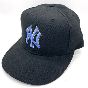 90's New Era ニューエラ 59FIFTY MLB ニューヨーク・ヤンキース ウールベースボールキャップ ブラック ライトブルー USA製 Size 7 1/8 (56.8cm) 福生店
