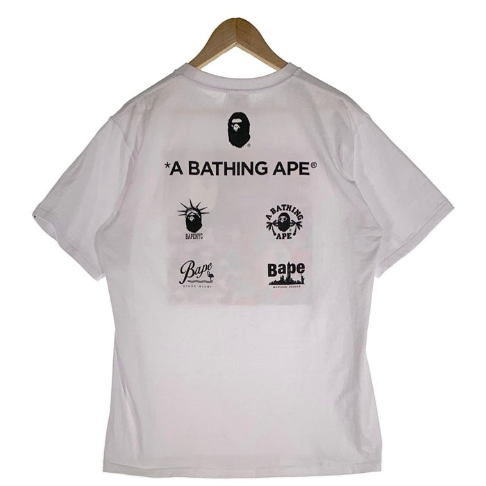 A BATHING APE アベイシングエイプ 23AW BAPE US Limited Collection Tee マルチカモプリント Tシャツ ホワイト Size L 福生店