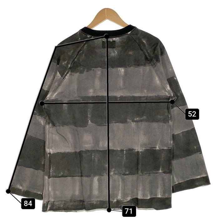 glamb グラム Hardie border sweat ハーディーボーダースウェットトレーナー グレー ブラック 薄手 GB0318/CS12 Size 4 福生店