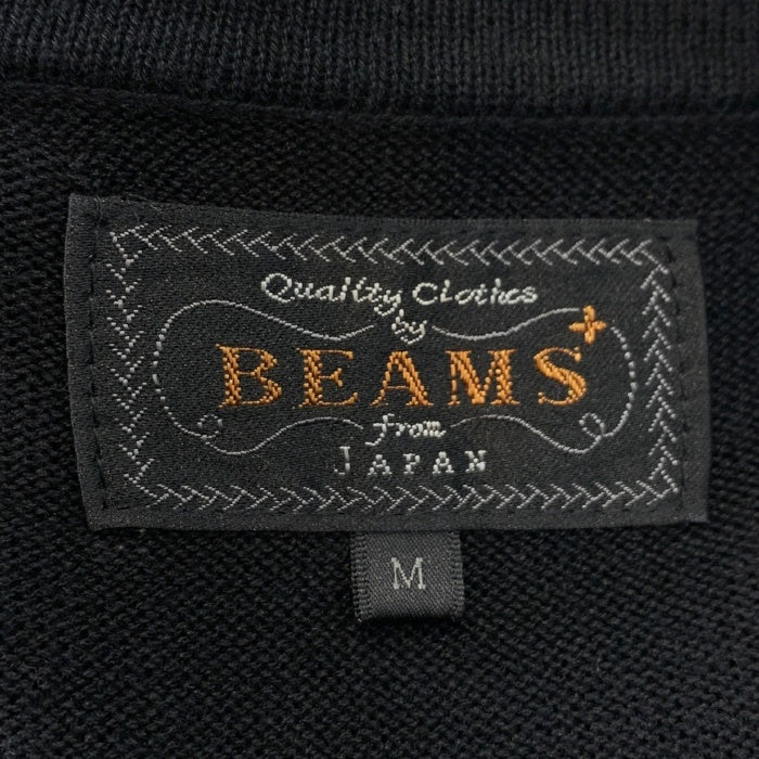 BEAMS+ ビームスプラス レーヨン コットン ストライプ ポロシャツ 長袖 ブラック Size M 福生店