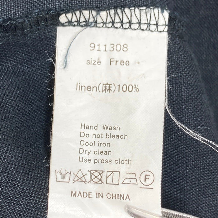 mao made マオメイド フロントボタンリネンワンピース ブラック sizeF 瑞穂店