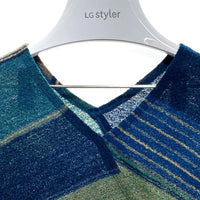 JURGEN LEHL ヨーガンレール Vネックボーダーカットソー グリーン sizeM 瑞穂店