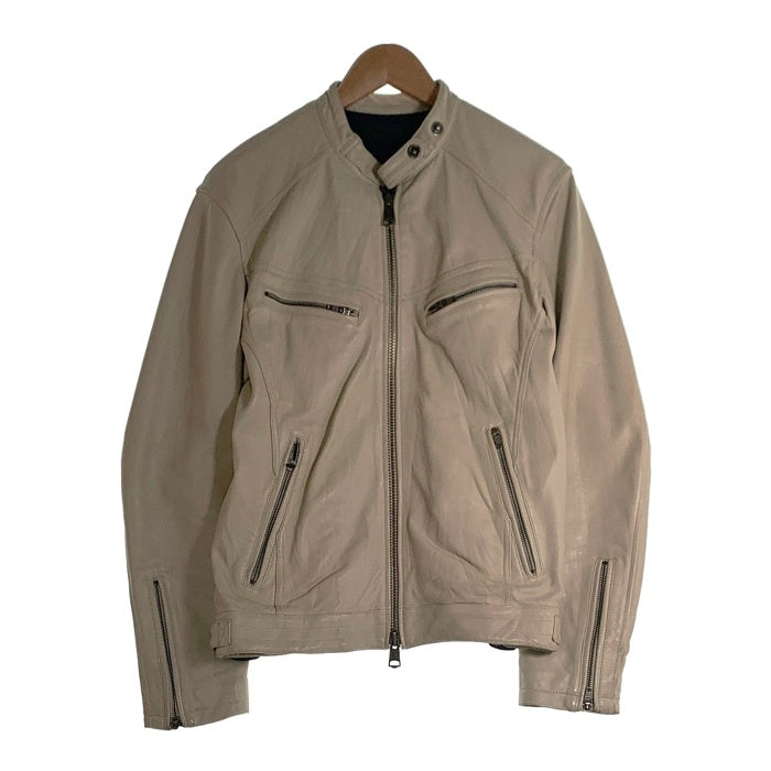 JACKROSE ジャックローズ 羊革 シープスキン レザー シングル ライダースジャケット ホワイト 5 220706J Size 5 福生店