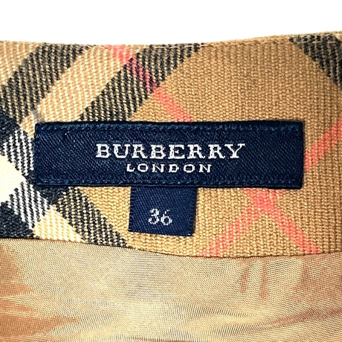 BURBERRY LONDON バーバリーロンドン ノバチェック ウール スカート ブラウン size36 瑞穂店